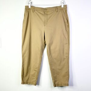 Old Navy Pants Women XL Khaki OG Chino High Rise Elastic Waist Preppy Cottage